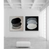original acrylic painting extra large Abstract painting on canvas 2 pieces black and white wall art , art for large wall home decor